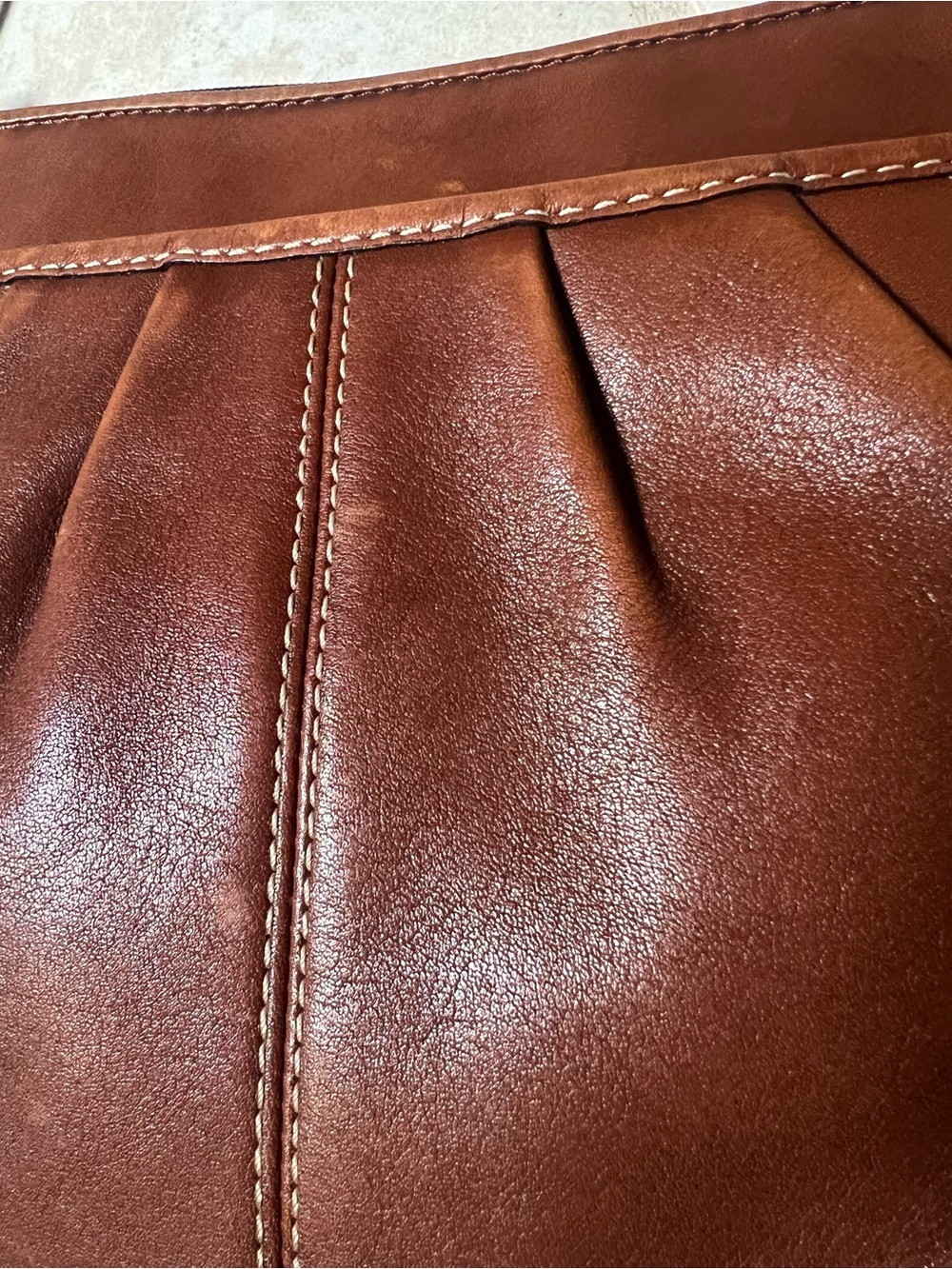 COACH Brown Leather Pleated Crossbody Bag Purse - Picture 9 of 9
